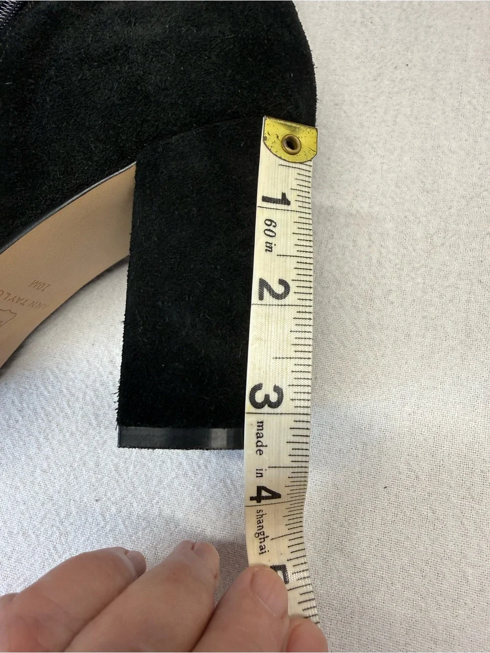 Power Glam Ann Taylor Black Pointed Toe Suede Ankle Boots with Suede Block Heel